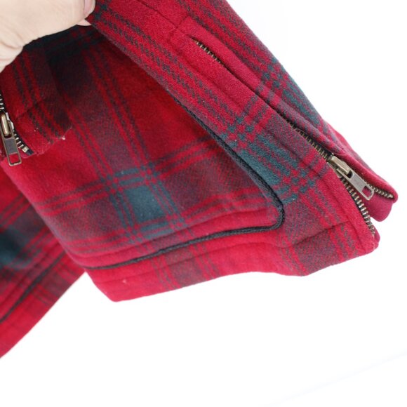 Vintage Banana Republic Mackinaw cruiser jacket Mens Medium Red Plaid Wool Blend - Picture 4 of 13